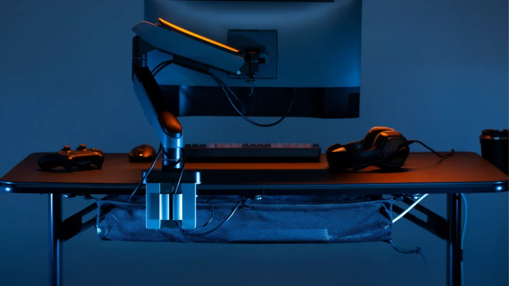 Tietokonepöydän sekä toimiston helppo kaapeleiden järjestäminen